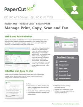 Education Flyer Cover, Papercut MF, Kittinger Business Machines, Copystar, Kyocera, Epson, Kobra, Orlando, Central, Florida